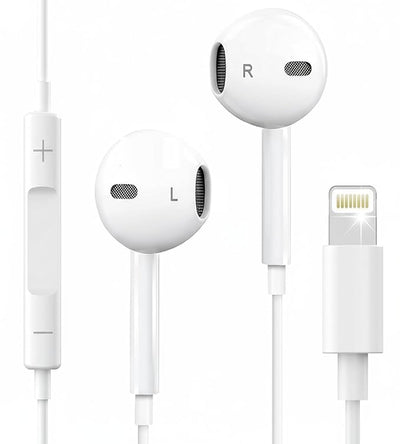 Ankoda Wired Headphones for iPhone Earbuds with Lightning Connector (Built-in Microphone & Volume Control) Compatible for iPhone 14/13/12/11/XR/XS/X/8/7/Pro Max【Official Certified Earphones】-Plug&Play