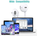 Ankoda Wired Headphones for iPhone Earbuds with Lightning Connector (Built-in Microphone & Volume Control) Compatible for iPhone 14/13/12/11/XR/XS/X/8/7/Pro Max【Official Certified Earphones】-Plug&Play