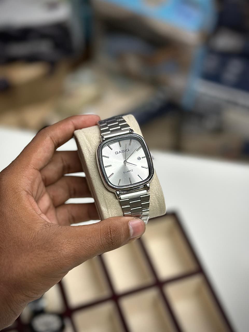 men luxury watch, black metal watch, quartz wrist watch, stylish men watch, premium watch for men, fashion wristwatch, square dial watch